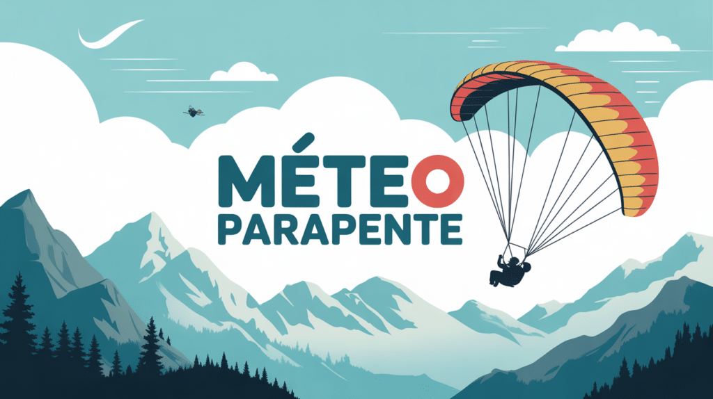 Parapente vue panoramique montagnes nuages meteo