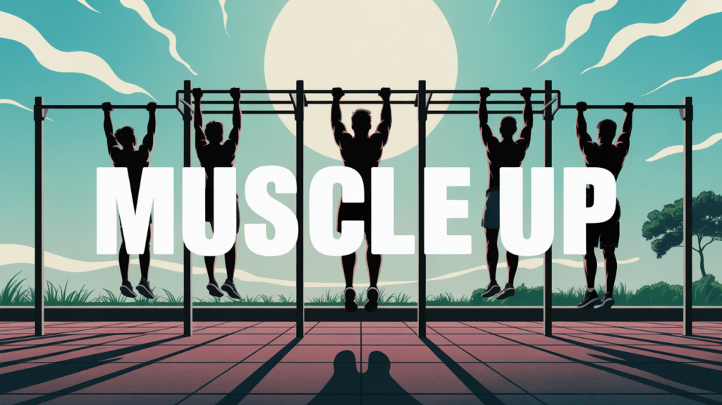 muscle up silhouettes street workout technique