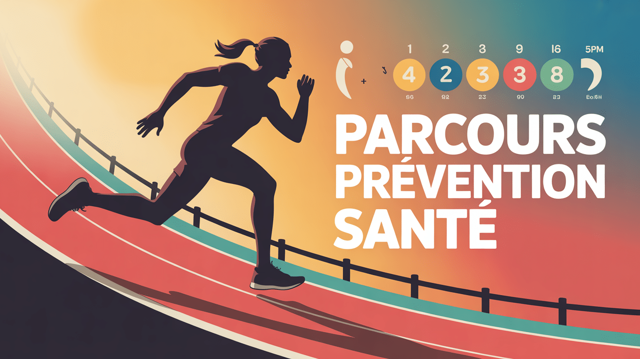 Silhouette coureur digital texte Parcours Prevention Sante