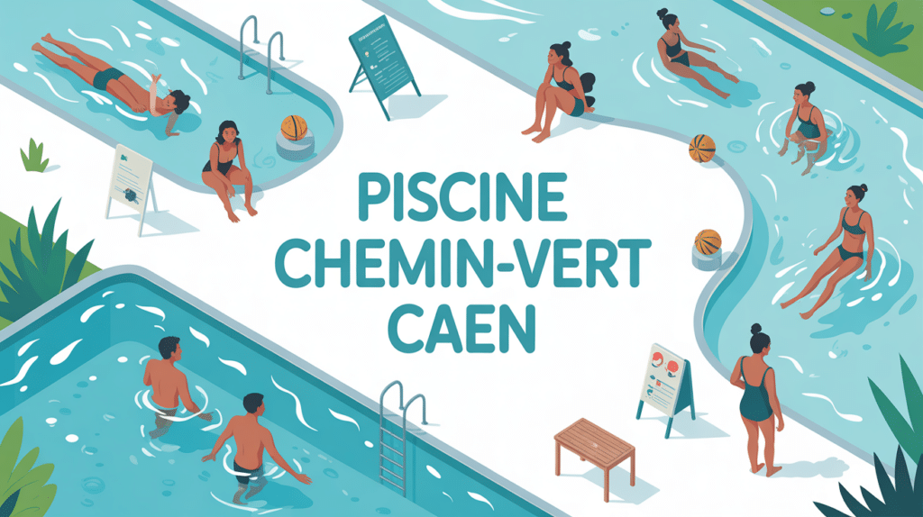 Illustration piscine Chemin-Vert Caen ambiance conviviale