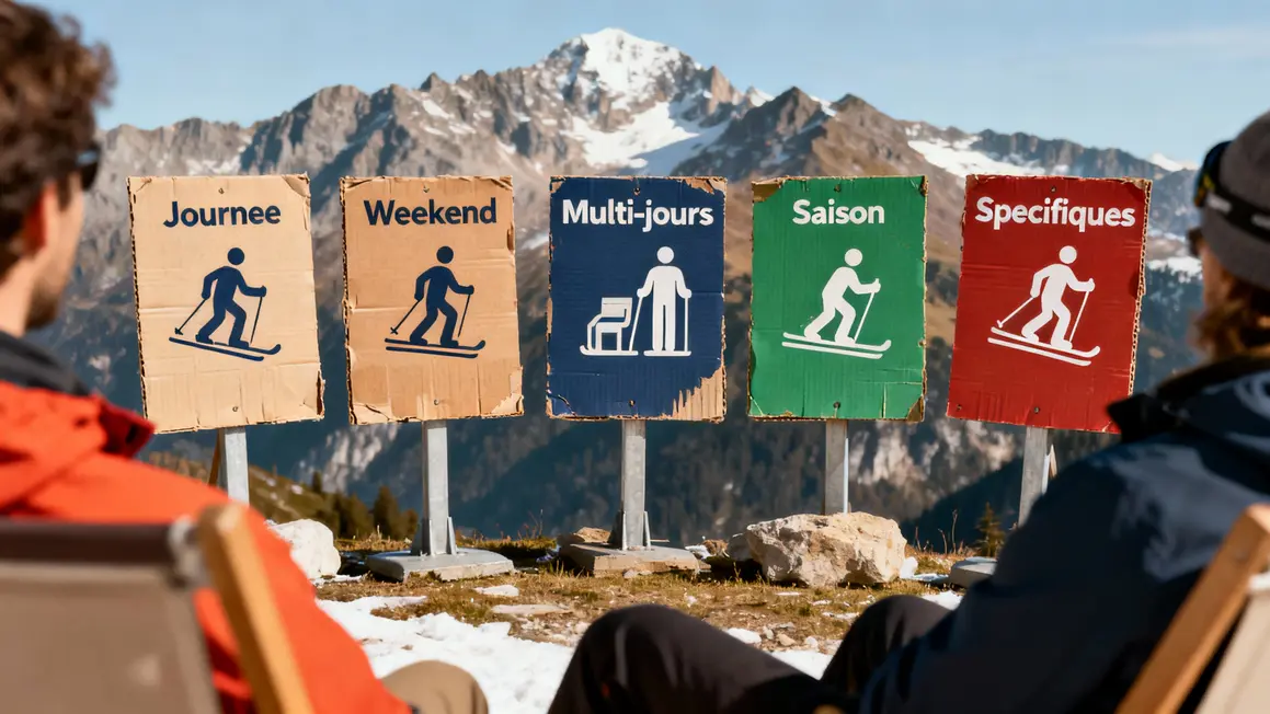 Tableau comparatif types forfait ski montagne