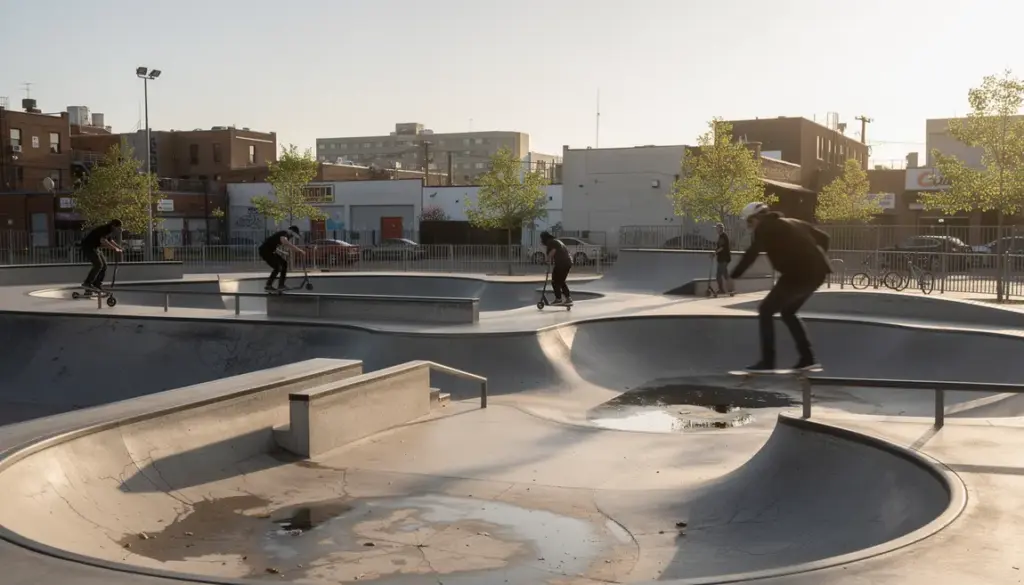 skatepark urbain trottinette jeux course ps4