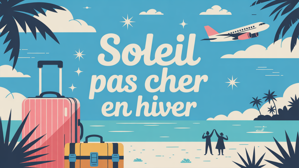 illustration destination soleil pas cher en hiver valise plage avion
