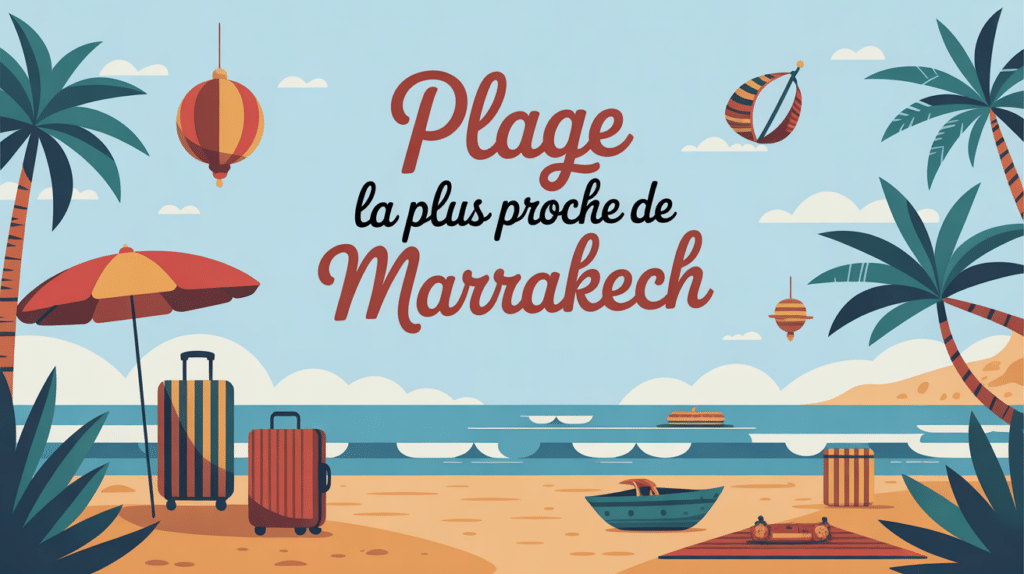 Carte de Marrakech vers plage proche