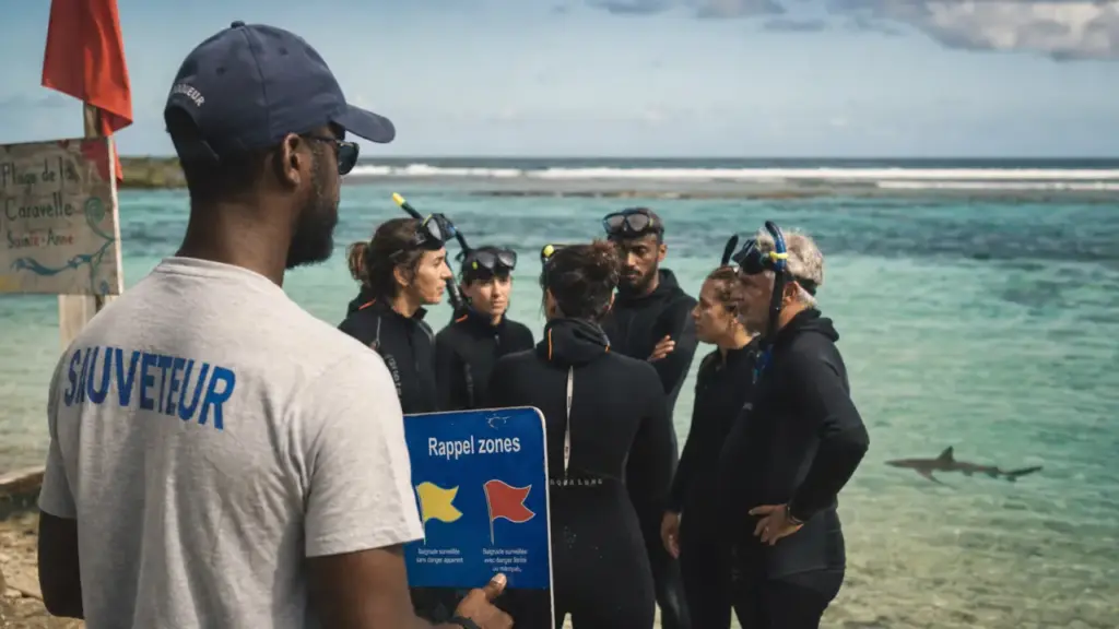 Requin guadeloupe : sauveteur et zones de rappel sur la plage