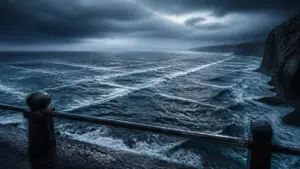 Vague carré sur la mer : houle en damier, navigation difficile