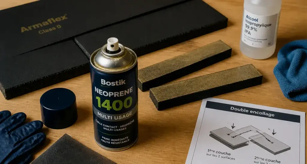 Bombe neoprene en spray pour collage isolant durable en 4 minutes