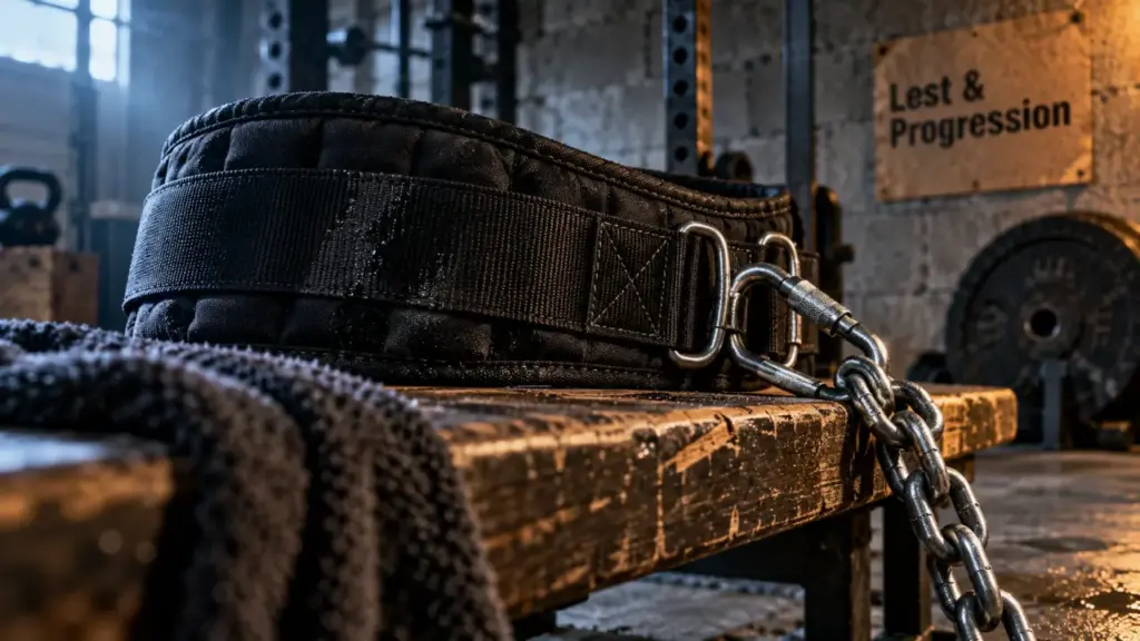Ceinture de lest en studio, poids pour progression sans perdre la technique